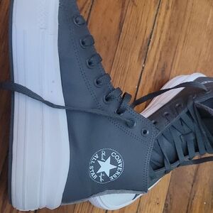 Converse Gray and White High-Top Sneakers